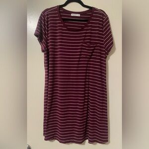 Arizona Jean Co. Maroon striped Dress Size XL